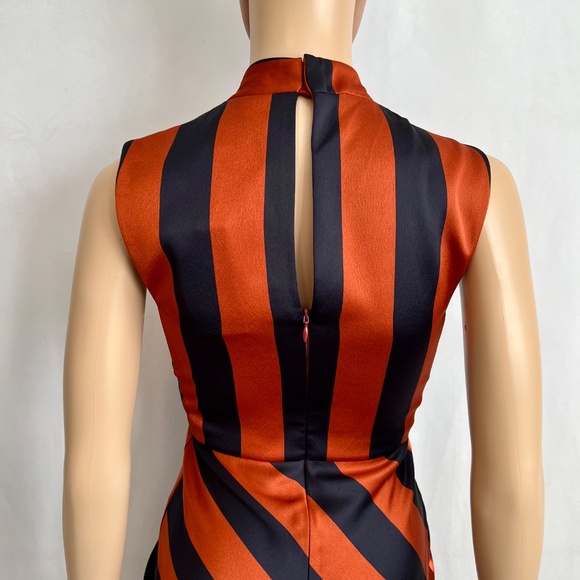 NWT Hugo Boss Dalton Dress Orange & Navy, Women's Size 0 - Picture 7 of 13